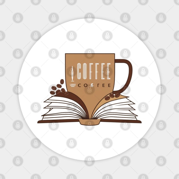 Coffee and books Caffeinated Chapters Magnet by SR8891